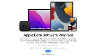 Apple Beta Yazılım Programı web sayfasının ekran görüntüsü