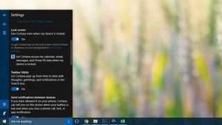 2. Kilit ekranında Cortana'yı engelleyin