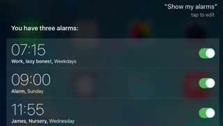 6. Alarmları Siri ile kontrol edin