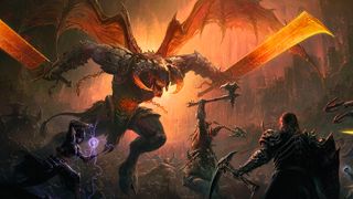 Diablo Immortal'daki bir iblis bir partiye saldırıyor