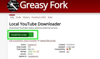 Chrome'da YouTube videoları nasıl indirilir - greasyfork