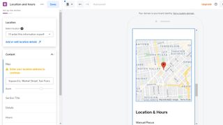 Square'in web sitesi düzenleyicisinin mobil görünüm önizleme seçeneği