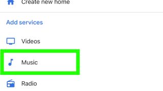 yeşil bir kutu, Google Home'da Tap Music'i gösterir