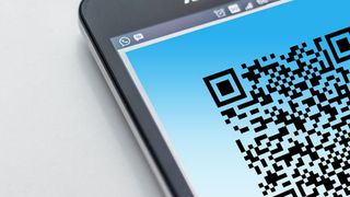 Android telefondaki bir QR kodu örneği