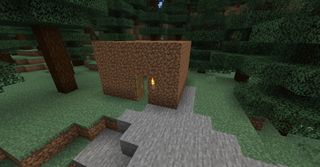 Minecraft evi - küçük bir kübik toprak ev