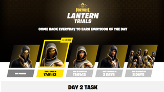 Fortnite Lantern denemeleri için Daily Challenge günlük sayfası