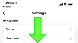 Snapchat'te karanlık mod nasıl elde edilir 3. adım: aşağı kaydırın
