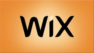 Spot ışığı efektli turuncu zemin üzerinde Wix logosu