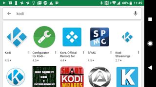 Google Play mağazasında görünen bir Kodi resmi