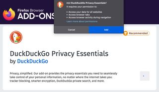 DuckDuckGo için Firefox eklentisi.