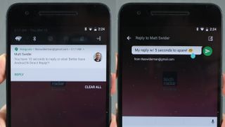 Doğrudan yanıt bildirimleri, Android Nougat'ın bir özelliğidir