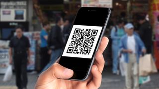 iPhone ekranındaki QR kodu