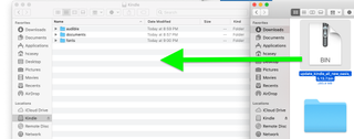 Kindle güncellemesini macOS'ta sürükleme