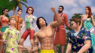 The Sims 4 hileleri - Bir grup sims sahilde parti yapıyor