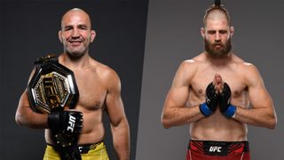 UFC savaşçıları Glover Teixeira ve Jiri Prochazka'nın bileşik görüntüsü