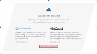 WordPress'in önerilen web barındırma sağlayıcılarının ekran görüntüsü