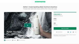 Bir Kickstarter kampanyasından bir ekran görüntüsü