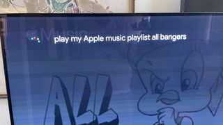 "Apple Music çalma listemi çal", google tv ile chromecast'i gerektiriyor