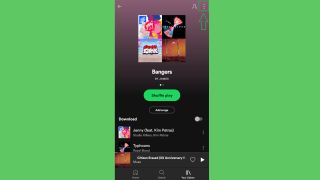 Android'de Spotify'da şarkılar nasıl indirilir 1. adım: Çalma Listesinde menüyü aç