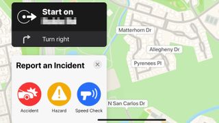 Apple Maps olay raporlaması