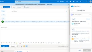 Outlook'ta Salesforce uygulamasını kullanarak bir Outlook e-postasını Salesforce'a kaydetme.