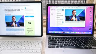 Evrensel Kontrol bir iPad Pro ve MacBook Pro'da gösterildi