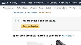 PC'de bir Amazon siparişi nasıl iptal edilir 4. adım: İptal onayını kontrol edin