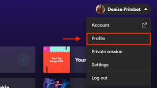 Masaüstü uygulamasında Spotify görünen adı nasıl değiştirilir - profil seçin