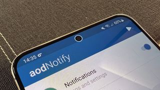 Samsung Galaxy S22 Plus üzerinde çalışan aodNotify görüntüsü