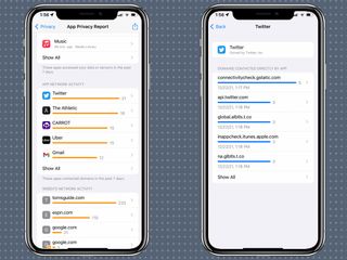 iOS 15 uygulama gizliliği raporu, uygulamalar tarafından sıklıkla erişilen alanları gösterir