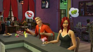 The Sims 4 hileleri - Bir sim bir barda flört etmeye çalışır ve başarılı olamaz