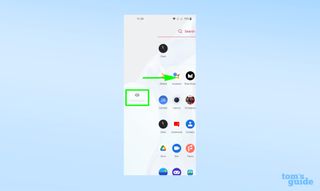 Android'de uygulamalar nasıl gizlenir - OnePlus göz simgesi
