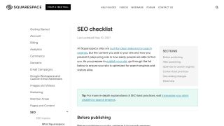 Squarespace'in SEO kontrol listesi