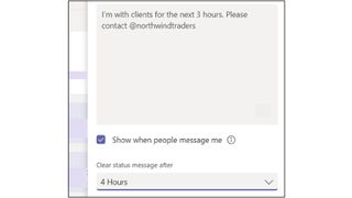 Microsoft Teams Durum Mesajı