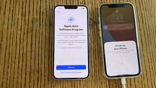 ios 15 beta sürümünü çalıştırıyorsanız, hızlı başlatmayı tamamlamadan önce onu yeni iphone'a yüklemeniz gerekir