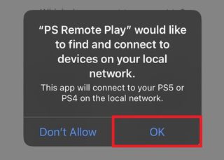 PS5'te uzaktan oynatma nasıl yapılır — PS Remote Play bağlantı ekranında Tamam'a tıklayın