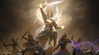 Diablo Immortal ekonomi: Diablo Immortal'da parlayan bir kılıcı tutan bir melek