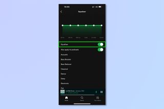 Spotify ekolayzırını iOS ve Android'de kullanmak için gerekli adımları gösteren bir ekran görüntüsü