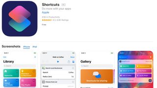 App Store'da kısayollar iOS uygulaması