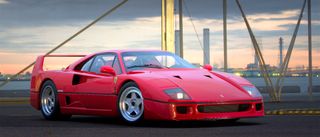 Gran Turismo 7'de Scapes fotoğraf modunda gösterilen bir Ferrari F40