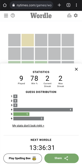 hem mobilde hem de masaüstünde wordle istatistikleri