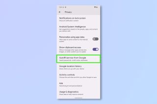 Android ana ekranınıza bir Google Şifre yöneticisi kısayolu eklemek için gereken adımları gösteren bir ekran görüntüsü