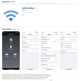 Airport Utility sayfasıyla birlikte App Store