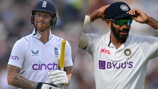 İngiltere'den Test kriket oyuncuları Ben Stokes ve Hindistan'dan Jasprit Bumrah'ın birleşik görüntüsü