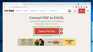 PDF'yi Excel'e dönüştürme adım 2: Dönüştürmek istediğiniz PDF dosyasını yükleyin