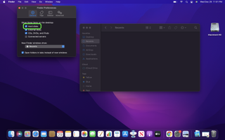 macos monterey Finder Tercihleri ​​menüsü