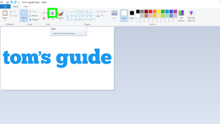 Microsoft Paint'te resimler nasıl düzenlenir - Microsoft Paint'te seçilen "Metin" aracının ekran görüntüsü
