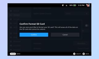 Steam Deck - SD kartı biçimlendir