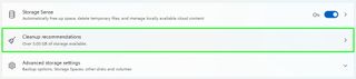 Windows 11 Storage Sense'te temizleme önerileri