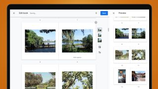 Google Fotoğraflar kitap düzenleyicisini gösteren bir dizüstü bilgisayar ekranı